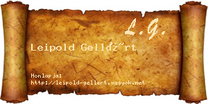 Leipold Gellért névjegykártya